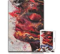 Puzzle da 1000 pezzi per adolescenti con ritratto femminile astratto, modello per divertimento e serata di giochi in famiglia, ottimo regalo, dimensioni 38x26cm