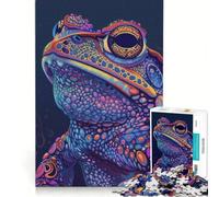 Puzzle da 1000 pezzi per adolescenti con rospo psichedelico al neon gioco rilassante antistress intellettuale compleanno e altre occasioni 38x26cm
