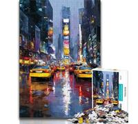 Puzzle da 1000 pezzi per adolescenti con scena di strada di New York, puzzle da 1000 pezzi, per giochi educativi, giocattoli, offerte come regali per tutta la famiglia (dimensioni 75x50cm)