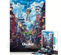 Puzzle da 1000 pezzi per adolescenti con scena di strada di Osaka,taglio liscio,gioco per esercitare la mente,momento di relax,attività per compleanno (38x26cm)