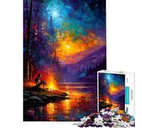Puzzle da 1000 pezzi per adolescenti con scheletro vicino al fuoco puzzle per adulti gioco per famiglie divertente e spiritoso regalo di compleanno regali (dimensioni 50x75cm)