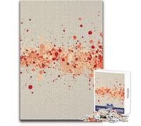 Puzzle da 1000 pezzi per adolescenti con schizzi astratti arancioni e rossi, rompicapo per famiglie, giochi per migliorare la memoria, regalo di compleanno, dimensioni 38x26cm
