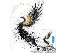 Puzzle da 1000 pezzi per adolescenti con schizzi d'inchiostro astratti e fenice ideale per compleanni e Natale Migliora la memoria un gioco impossibile adatto a persone dai 14 anni in su (38x26cm)