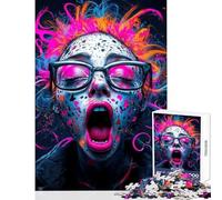 Puzzle da 1000 pezzi per adolescenti con scritta "Neon Scream" divertente gioco di taglio di precisione decorazione per la casa giocattolo antistress regalo (38x26cm)