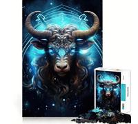Puzzle da 1000 pezzi per adolescenti con segno zodiacale Toro, gioco per esercitare la mente, momento di condivisione, taglio di precisione, pezzo da collezione 50x75cm