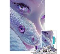 Puzzle da 1000 pezzi per adolescenti con serpente bianco e ragazza giocattolo educativo per l'apprendimento giochi rilassanti attività per la famiglia regalo per donne e uomini (dimensioni 50x75cm)