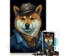Puzzle da 1000 pezzi per adolescenti con Shiba Inu dal collare blu,disegno dai bordi precisi,gioco di logica,divertimento rilassante,regalo di Natale 50x75cm