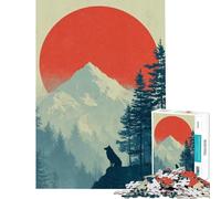 Puzzle da 1000 pezzi per adolescenti con silhouette di lupo e paesaggio montano ideale come regalo di compleanno o di Natale per donne Giocattolo fai da te per maggiori di 14 anni (38x52cm)
