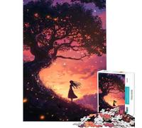 Puzzle da 1000 pezzi per adolescenti con silhouette sotto un albero magico Un gioco difficile e stimolante ma divertente e spiritoso perfetto per decorare la parete Adatto a partire dai 14 anni