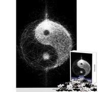 Puzzle da 1000 pezzi per adolescenti con simbolo astratto Yin Yang giocattoli antistress regali per donne e uomini giochi per famiglie interessanti per ridurre lo stress dimensioni 38x52cm