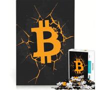 Puzzle da 1000 pezzi per adolescenti con simbolo Bitcoin, gioco rilassante, corsa di velocità manuale, ideale per compleanni e Natale 38x52cm