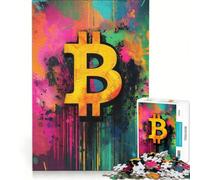 Puzzle da 1000 pezzi per adolescenti con simbolo Bitcoin, gioco rilassante, corsa di velocità manuale, ideale per compleanni e Natale 38x52cm