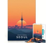 Puzzle da 1000 pezzi per adolescenti con skyline di Seoul, Corea del Sud, dai bordi netti, gioco di logica cognitiva, gioco di svago, regalo di Natale (50x75cm)