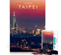 Puzzle da 1000 pezzi per adolescenti con skyline di Taipei, intagli precisi, gioco divertente per allenare la concentrazione e per i momenti di relax, regalo di Natale (38x26cm)