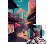 Puzzle da 1000 pezzi per adolescenti con soggetto "Passeggiata in città" puzzle per adulti antistress ideale per le vacanze in città per ammazzare il tempo e stimolare la mente (dimensioni: 38x52cm)