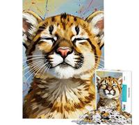 Puzzle da 1000 pezzi per adolescenti con soggetto ritratto di cucciolo di puma puzzle per adulti gioco pratico di analisi e logica ottimo regalo per gli appassionati di videogiochi (38x52cm)