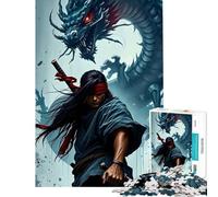Puzzle da 1000 pezzi per adolescenti con spadaccino cieco e drago sfida impegnativa da completare gioco educativo e rilassante per ragazzi dai 14 anni in su (38x52cm)