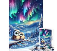 Puzzle da 1000 pezzi per adolescenti con spettacolo di luci del gufo delle nevi giocattoli fai da te fantastici regali e giocattoli gioco pratico attività divertenti a casa dimensioni 50x75cm