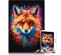Puzzle da 1000 pezzi per adolescenti, con splendida arte della volpe, gioco di design, migliora la memoria, regalo per compleanni, dimensioni 50x75cm