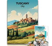 Puzzle da 1000 pezzi per adolescenti con stampa di viaggio in Toscana, Italia Aiuta il cervello ad allenarsi Giocattoli avvincenti per coltivare la pazienza Un'opera d'arte 38x26cm