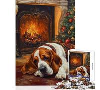 Puzzle da 1000 pezzi per adolescenti con stampa natalizia a forma di cane bassotto,giocattoli antistress,regalo per compleanni,giochi rilassanti,ogni pezzo è unico - dimensioni 38x52cm