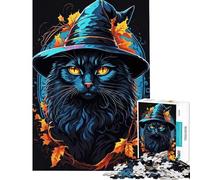 Puzzle da 1000 pezzi per adolescenti con strega gatto e famiglio Aiuta a sviluppare la capacità di analisi e logica Gioco educativo per ragazzi dai 14 anni in su (38x52cm)