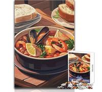 Puzzle da 1000 pezzi per adolescenti con stufato di pesce e pane, gioco per lo sviluppo del pensiero logico, ottimo regalo per momenti significativi, dimensioni 50x75cm