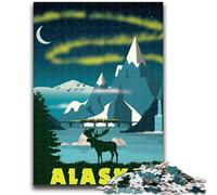Puzzle da 1000 pezzi per adolescenti con tema "Alaska City Travel Art", giocattolo educativo ideale come regalo per tutta la famiglia (38x26cm)