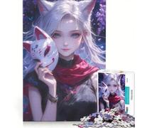 Puzzle da 1000 pezzi per adolescenti, con tema anime, volpe e maschera, decorazione da parete, stimola la memoria, compleanno e Natale 50x75cm
