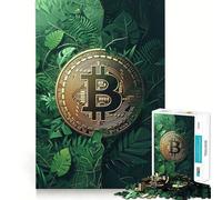Puzzle da 1000 pezzi per adolescenti con tema Bitcoin,criptovalute,giungla,taglio liscio,arte,gioco mentale,regalo,relax,tempo libero,Natale,arte (50x75cm)
