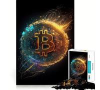 Puzzle da 1000 pezzi per adolescenti con tema Bitcoin Universe V,taglio liscio,arte,gioco mentale,regalo,relax,tempo libero,Natale,arte (38x26cm)