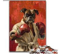 Puzzle da 1000 pezzi per adolescenti con tema Bulldog Boxing, gioco stimolante e interazione tra genitori e figli (50x75cm)