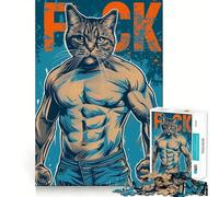 Puzzle da 1000 pezzi per adolescenti con tema Cat Brawler Meme,taglio preciso,grafica,concentrazione,gioco divertente,relax,regalo di compleanno (50x75cm)