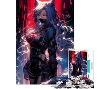 Puzzle da 1000 pezzi per adolescenti con tema Catgirl Ninja difficile e stimolante decorazione murale giocattolo fai da te per ragazzi dai 14 anni in su (38x52cm)