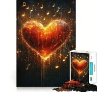 Puzzle da 1000 pezzi per adolescenti con tema Cuore Ardente,Musica,Taglio Affilato,Artigianato,Divertimento Cognitivo,Gioco per il Tempo Libero,Arte Natalizia per la Casa (38x26cm)