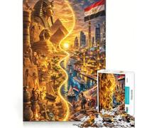 Puzzle da 1000 pezzi per adolescenti con tema Egitto e piramidi, antico Egitto, giocattolo decorativo da parete, per divertimento in famiglia, per rafforzare l'amore tra le coppie 38x26cm