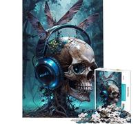 Puzzle da 1000 pezzi per adolescenti con tema falena della morte teschio e musica Giochi divertenti e coinvolgenti per coltivare la pazienza donne e uomini divertente e umoristico