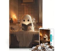Puzzle da 1000 pezzi per adolescenti con tema "Fantasma che legge un libro nella vasca da bagno", gioco rilassante, decompressione intellettuale, regalo di compleanno e unico 50x75cm