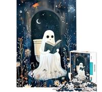 Puzzle da 1000 pezzi per adolescenti con tema "Lettura fantasma sul water" gioco educativo sfida relax analisi e logica ottimo regalo e giocattolo (dimensioni 38x26cm)