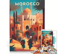 Puzzle da 1000 pezzi per adolescenti con tema Marocco, ideale come poster di viaggio, gioco per famiglie, decorazione da parete, per rafforzare l'amore tra le coppie 50x75cm