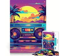 Puzzle da 1000 pezzi per adolescenti con tema musica Synthwave, gioco per allenare la mente, divertente e rilassante, oggetto da collezione (50x75cm)