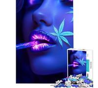 Puzzle da 1000 pezzi per adolescenti con tema "Ragazza fumatrice di marijuana" e canna ioco educativo e stimolante ideale per tutta la famiglia regalo perfetto per compleanni (dimensioni 38x26cm)