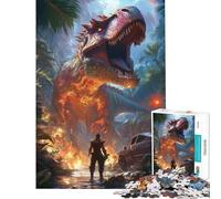 Puzzle da 1000 pezzi per adolescenti con tema Scontro tra dinosauri puzzle per adulti gioco interattivo decorazione da parete compleanno e Natale (dimensioni 50x75cm)