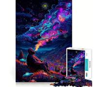 Puzzle da 1000 pezzi per adolescenti con tema "Svapo psichedelico nella natura", per rafforzare la memoria, regalare momenti di pace, qualità e un classico regalo (50x75cm)
