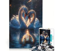 Puzzle da 1000 pezzi per adolescenti con tema tramonto cigno e amore decorazione da parete divertente e spiritoso ideale come regalo di compleanno o per occasioni speciali 38x52cm