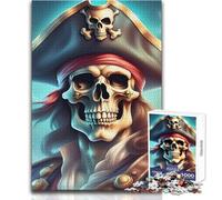 Puzzle da 1000 pezzi per adolescenti con teschi, ossa, pirati e Jack, bellissimo design, gioco, regalo di compleanno, opera d'arte, dimensioni 50x75cm