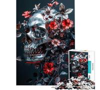 Puzzle da 1000 pezzi per adolescenti con teschio argentato della morte Divertimento a casa giochi rilassanti per migliorare la memoria adatto a persone dai 14 anni in su (38x52cm)
