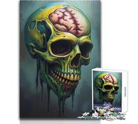 Puzzle da 1000 pezzi per adolescenti con teschio di zombi, divertente gioco di apprendimento cognitivo, premuroso, dimensioni 38x52cm