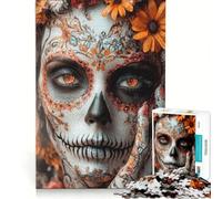 Puzzle da 1000 pezzi per adolescenti con teschio di zucchero e trucco gioco divertente allena la mente e la mano migliora l'amore tra le coppie 38x52cm