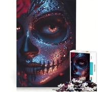 Puzzle da 1000 pezzi per adolescenti con teschio di zucchero e trucco gioco divertente allena la mente e la mano migliora l'amore tra le coppie 50x75cm